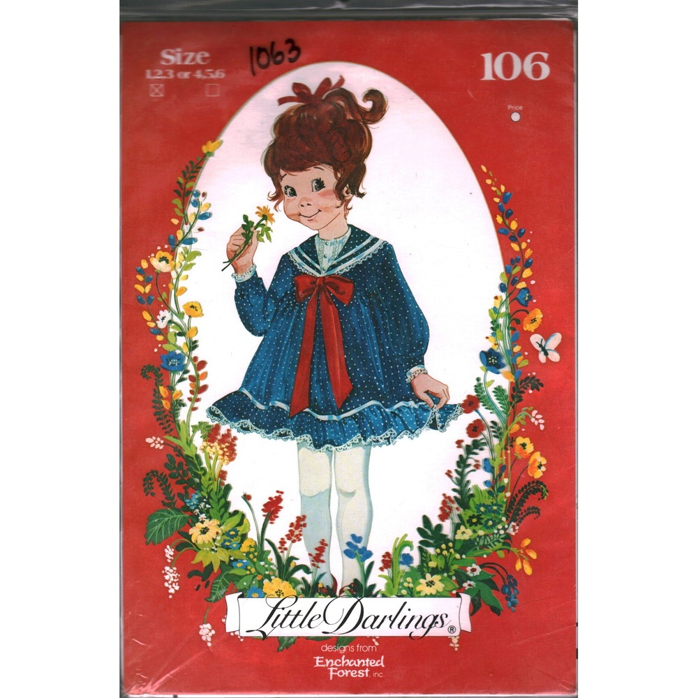 Little Darlings Enchanted Forest 106 Sewing Pattern Girls Sailor Dress Size 1-3